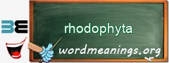 WordMeaning blackboard for rhodophyta